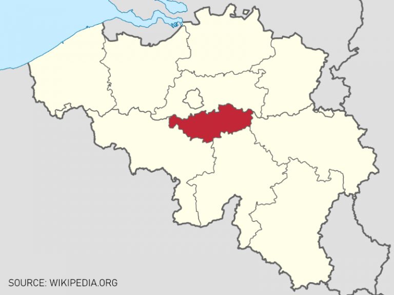 Kaart van Waals-Brabant (Walloon Brabant) Provincie - Kaart van België